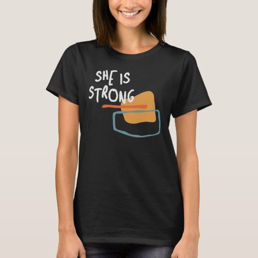 Ze is sterk - Empowering Christelijke Quote T-shirt (Voorkant)