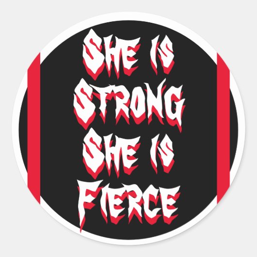 Ze is sterk & fel Women's Strength Quote Ronde Sticker (Voorkant)