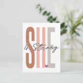 Ze is sterk, geloof in God, vertrouw op Jezus, res Feestdagenkaart (Staand voorkant)