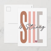 Ze is sterk, geloof in God, vertrouw op Jezus, res Feestdagenkaart (Voorkant / Achterkant)