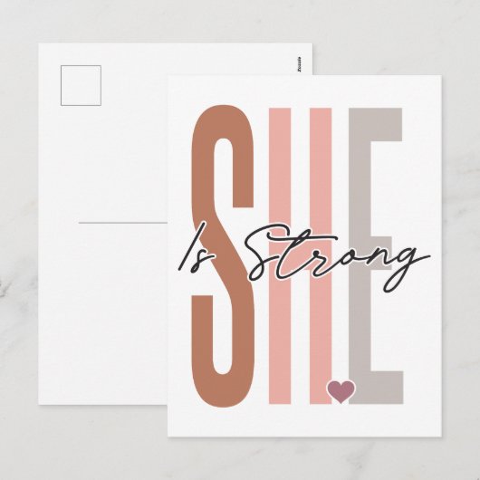 Ze is sterk, geloof in God, vertrouw op Jezus, res Feestdagenkaart (Voorkant / Achterkant)