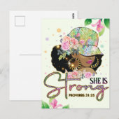 Ze is sterk, melanine, zus, zwarte meisje magie, b briefkaart (Voorkant / Achterkant)