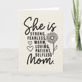 Ze is sterk - Moederdag Kaart voor moeder (Voorkant)