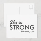 Ze is sterk | Proverbs 31:25 Christelijk geloof Briefkaart (Voorkant / Achterkant)
