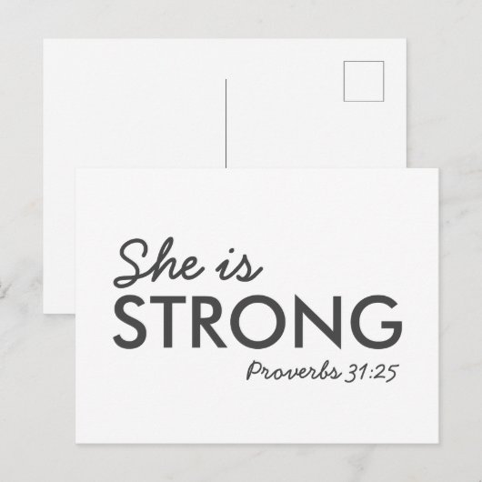 Ze is sterk | Proverbs 31:25 Christelijk geloof Briefkaart (Voorkant / Achterkant)