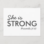 Ze is sterk | Proverbs 31:25 Christelijk geloof Briefkaart (Voorkant)
