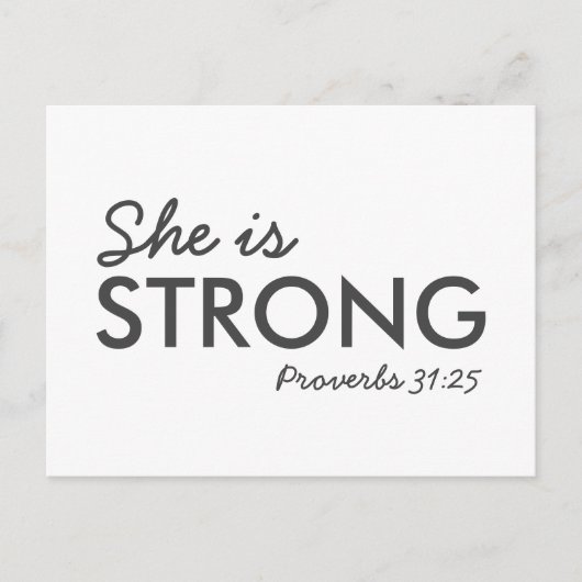 Ze is sterk | Proverbs 31:25 Christelijk geloof Briefkaart (Voorkant)