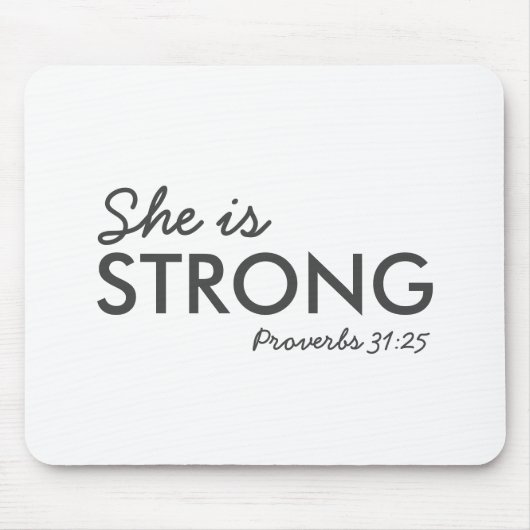 Ze is sterk | Proverbs 31:25 Christelijk geloof Muismat (Voorkant)