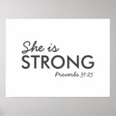 Ze is sterk | Proverbs 31:25 Christelijk geloof Poster (Voorkant)