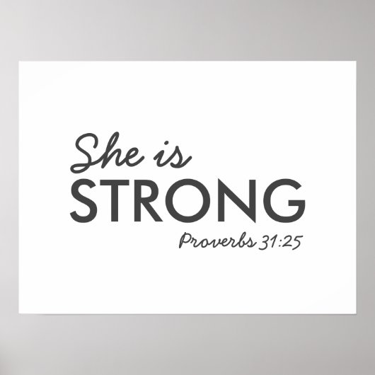 Ze is sterk | Proverbs 31:25 Christelijk geloof Poster (Voorkant)