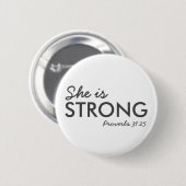 Ze is sterk | Proverbs 31:25 Christelijk geloof Ronde Button 5,7 Cm (Voorkant /achterkant)