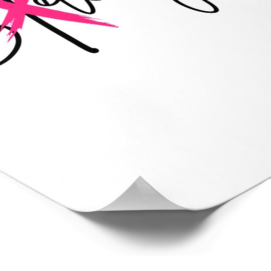 Ze is sterk roze lint poster (Hoek)