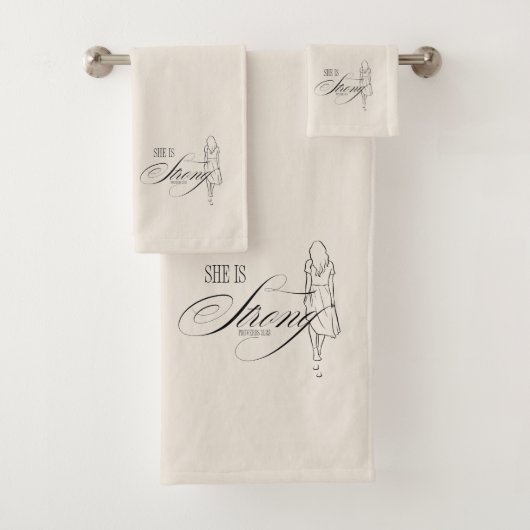 Ze is sterk Spreuken 31:25 Bad Handdoek (Insitu)