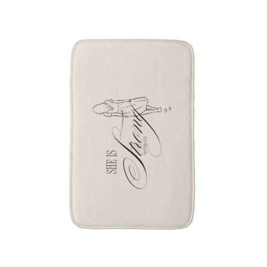 Ze is sterk Spreuken 31:25 Badmat (Voorkant Verticaal)