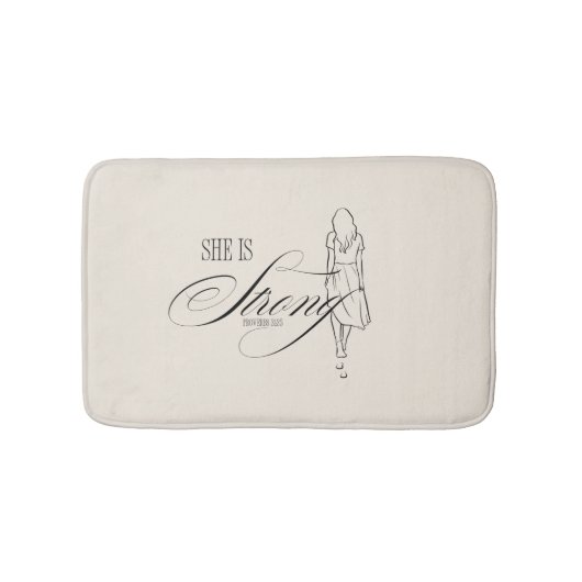 Ze is sterk Spreuken 31:25 Badmat (Voorkant)