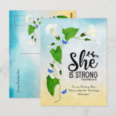 Ze is sterk Spreuken 31: 25 Briefkaart (Voorkant / Achterkant)