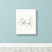 Ze is sterk Spreuken 31:25 Canvas Afdruk (Insitu (Houten vloer))