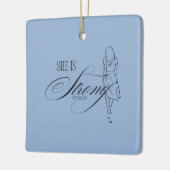 Ze is sterk Spreuken 31:25 Keramisch Ornament (Links)