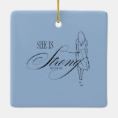 Ze is sterk Spreuken 31:25 Keramisch Ornament (Achterkant)