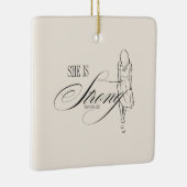 Ze is sterk Spreuken 31:25 Keramisch Ornament (Rechts)