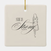 Ze is sterk Spreuken 31:25 Keramisch Ornament (Achterkant)