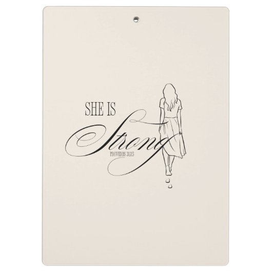 Ze is sterk Spreuken 31:25 Klembord (Achterkant)