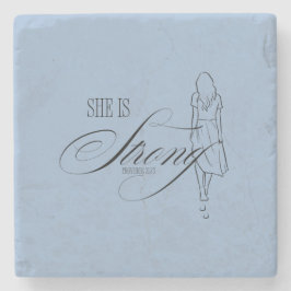 Ze is sterk Spreuken 31:25 Stenen Onderzetter