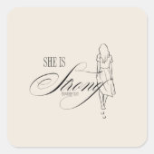 Ze is sterk Spreuken 31:25 Vierkante Sticker (Voorkant)