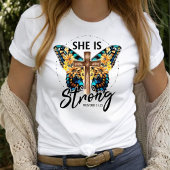 Ze is sterk vrouwen Christelijk geloof T-shirt