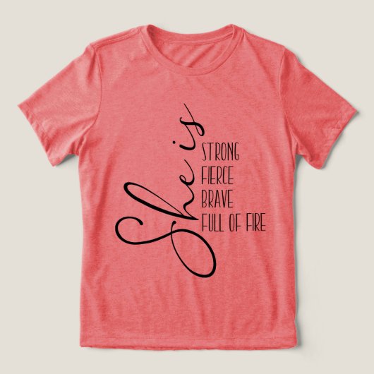 Ze is sterke bruidskracht vol vuur Tri-Blend shirt (Design voorkant)