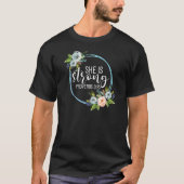 Ze is sterke Proverbs 3125 Floral mam T-shirt (Voorkant)