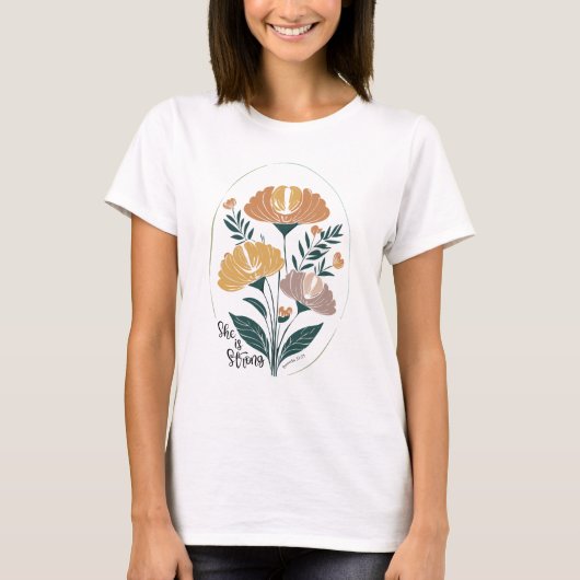 Ze is sterke psalm Boho Christelijke Inspirerend T T-shirt (Voorkant)