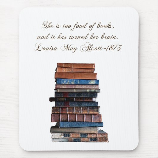 Ze is te gek op boeken 2-met-citaat muismat (Voorkant)