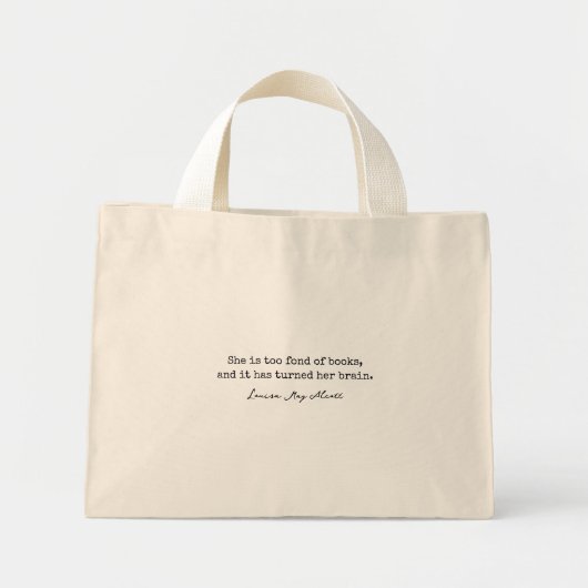 Ze is te gek op Books Quote Mini Tote Bag (Voorkant)