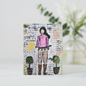 Ze is Treasured. Origineel gemengde media Briefkaart (Staand voorkant)