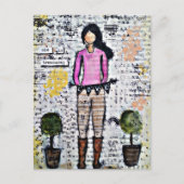 Ze is Treasured. Origineel gemengde media Briefkaart (Voorkant)