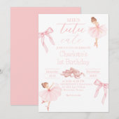 Ze is Tutu Schattige Ballerina Meisje 1e Verjaarda Kaart (Voorkant / Achterkant)