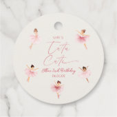 Ze is Tutu Schattigee Roze Ballerina 2e verjaardag Bedankjes Labels (Achterkant)