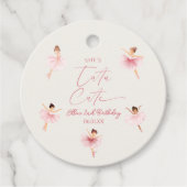 Ze is Tutu Schattigee Roze Ballerina 2e verjaardag Bedankjes Labels (Voorkant)