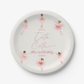 Ze is Tutu Schattigee Roze Ballerina 2e verjaardag Papieren Bordje (Voorkant)