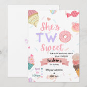 Ze is twee lieve verjaardagsuitnodiging kaart (Voorkant / Achterkant)