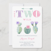 Ze is TWEE wild in TWEE de wilde 2e verjaardag Kaart (Voorkant)