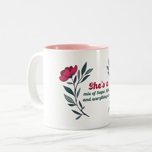 Ze is tweekleurige koffiemok (Voorkant links)