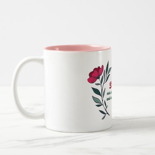 Ze is tweekleurige koffiemok (Links)