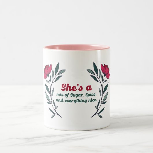 Ze is tweekleurige koffiemok (Center)