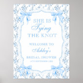 Ze is Tying the Knot Bow Vrijgezellenfeest Welkom Poster (Voorkant)