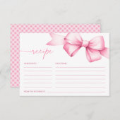 Ze is Tying the Knot Pink Bow Shower Recept Informatiekaartje (Voorkant / Achterkant)