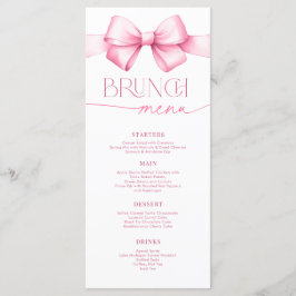 Ze is Tying the Knot Pink Bow Vrijgezellenfeest Br Menu