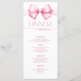 Ze is Tying the Knot Pink Bow Vrijgezellenfeest Di Menu