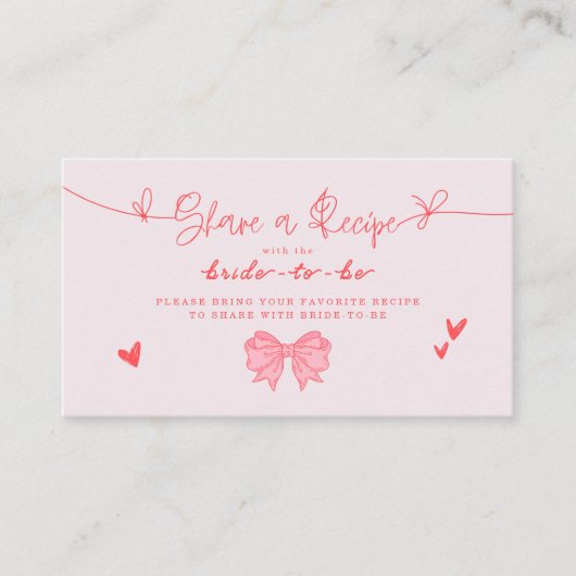 Ze is Tying the Knot Pink Bow Vrijgezellenfeest Re Informatiekaartje (Voorkant)